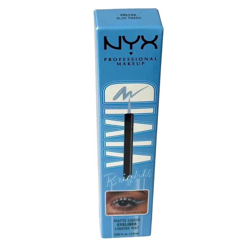 NEW NYX Vivid Brights Longwear Liquid EYE LINER Blue Thang Professional Makeup!